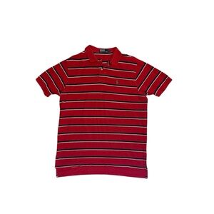 Polo Ralph Lauren Polo Shirt Men's XL Red White Blue Striped Short Sleeve Cotton